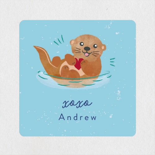 This is a pool custom stickers with standard by Kanika Mathur called otter-ly adorbable friend printing on uncoated sticker paper in sticker