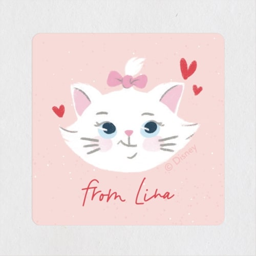 This is a rose custom stickers with standard by Leia Matt called disney's aristocats adorable marie printing on uncoated sticker paper in sticker