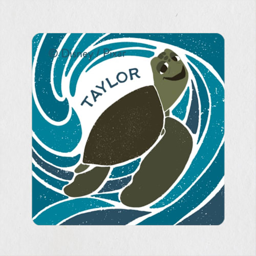 This is a ocean custom stickers with standard by Jenna Holcomb called disney and pixar's finding nemo crushing it printing on uncoated sticker paper in sticker