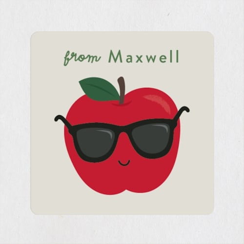This is a honeycrisp custom stickers with standard by Kacey Kendrick Wagner called awesome applesauce printing on uncoated sticker paper in sticker