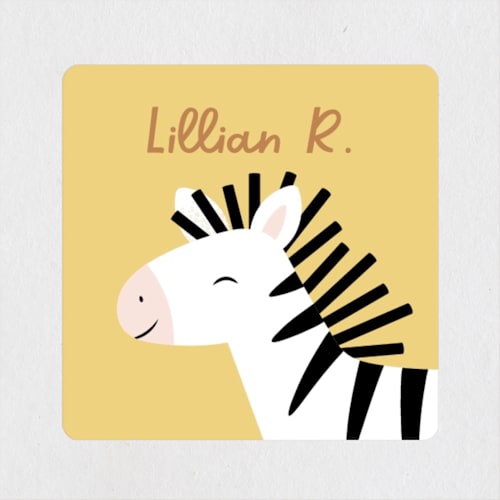 This is a honey custom stickers with standard by Kacey Kendrick Wagner called happy zebra printing on uncoated sticker paper in sticker