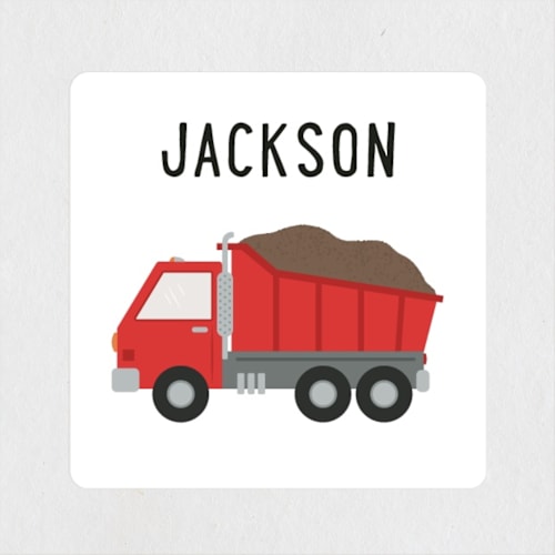 This is a siren custom stickers with standard by Kacey Kendrick Wagner called dump truck printing on uncoated sticker paper in sticker