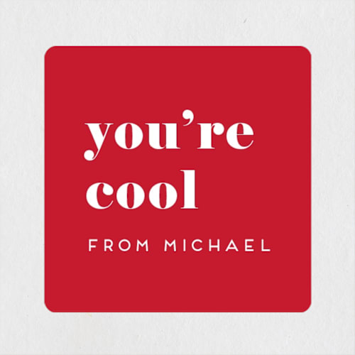 This is a crimson custom stickers with standard by Amy Payne called we do this every year printing on uncoated sticker paper in sticker