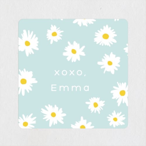 This is a mint custom stickers with standard by Yaling Hou Suzuki called daisy printing on uncoated sticker paper in sticker