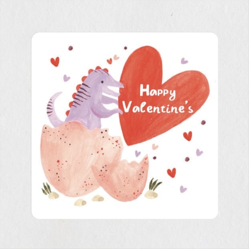 This is a candy hearts custom stickers with standard by Sarah Knight called dinomazing printing on uncoated sticker paper in sticker