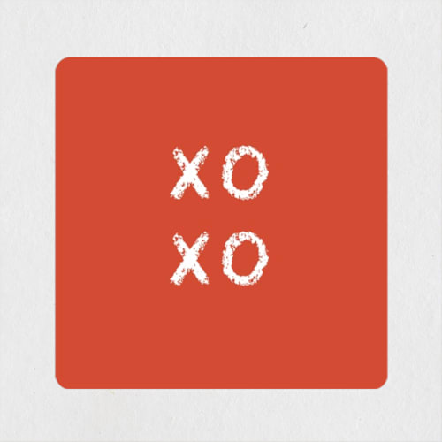 This is a bright custom stickers with standard by Becky Nimoy called colorful xoxo printing on uncoated sticker paper in sticker