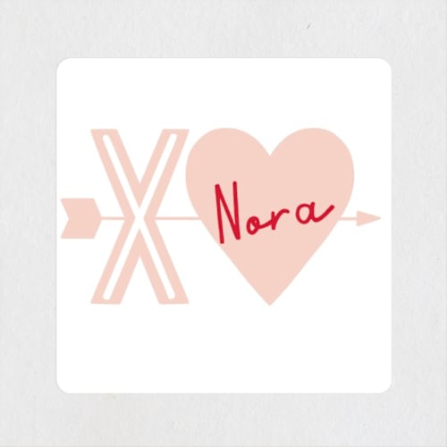 This is a cloud custom stickers with standard by Alethea and Ruth called xo arrow printing on uncoated sticker paper in sticker