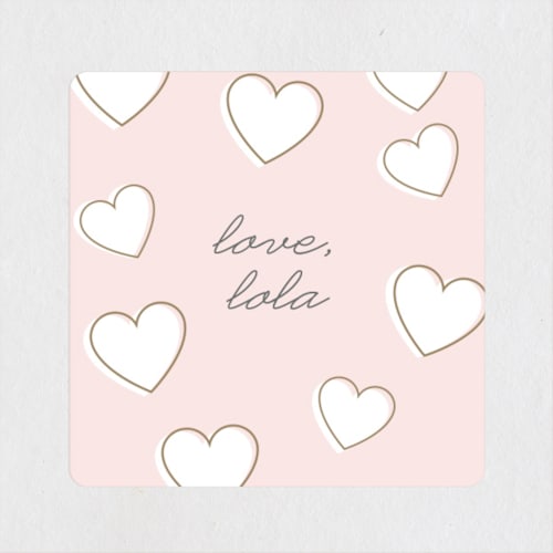 This is a carnation custom stickers with standard by Lauren Chism called jumbo hearts printing on uncoated sticker paper in sticker