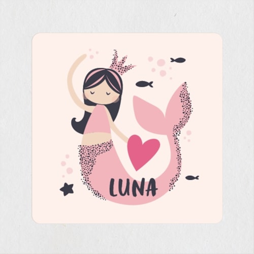 This is a rosebud custom stickers with standard by peetie design called glitter mermaid printing on uncoated sticker paper in sticker
