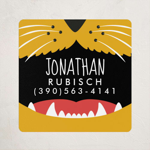 This is a ochre name labels with standard by Betta called big cat! printing on waterproof sticker paper in sticker