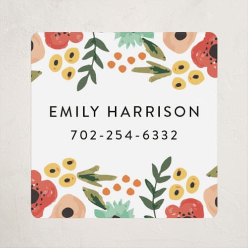 This is a ruby name labels with standard by Haley McCoy called watercolor flowers printing on waterproof sticker paper in sticker