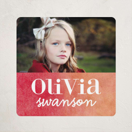 This is a pomegranate name labels with standard by Kaydi Bishop called ombre love printing on waterproof sticker paper in sticker