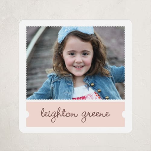 This is a blush name labels with standard by Annie Clark called work of art printing on waterproof sticker paper in sticker