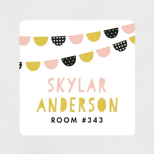 This is a sun name labels with standard by Melissa Egan of Pistols called banner name printing on waterproof sticker paper in sticker