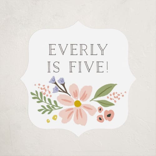 This is a rose kids stickers with standard by Karidy Walker called floral crown printing on uncoated sticker paper in sticker