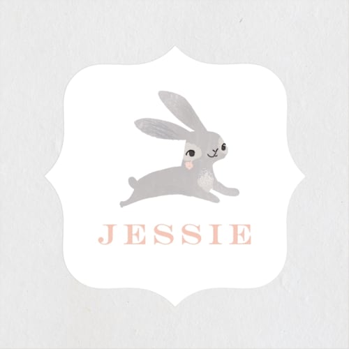 This is a blush kids stickers with standard by Lori Wemple called little bunny birthday printing on uncoated sticker paper in sticker
