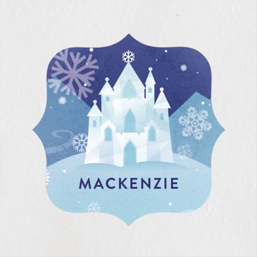 This is a frozen kids stickers with standard by Jessica Ogden called ice castle printing on uncoated sticker paper in sticker