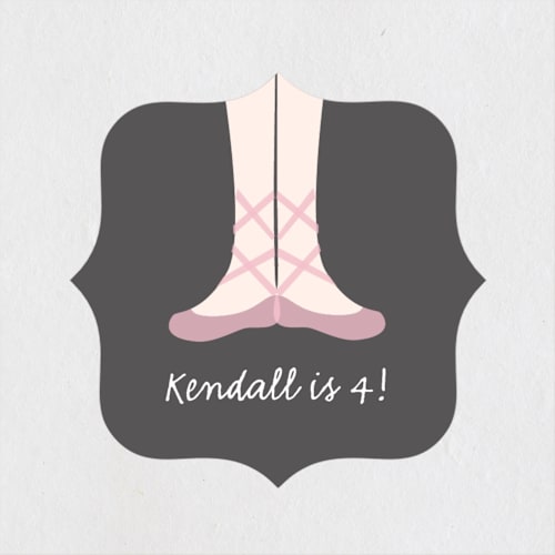 This is a mist kids stickers with standard by peetie design called ballet toes printing on uncoated sticker paper in sticker