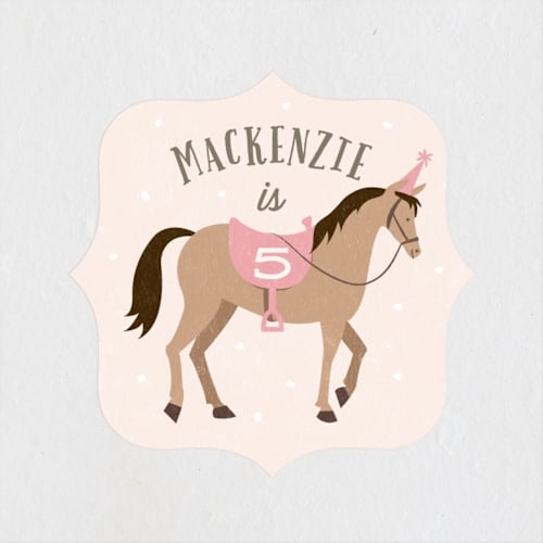 This is a rose kids stickers with standard by Karidy Walker called saddle up printing on uncoated sticker paper in sticker