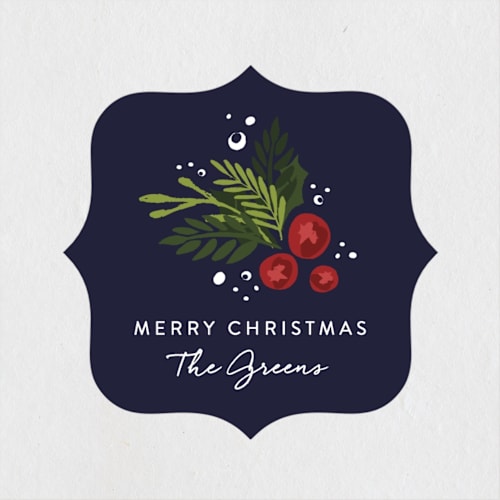 This is a holly berry custom stickers with standard by Amy Payne called berries and greens printing on uncoated sticker paper in sticker