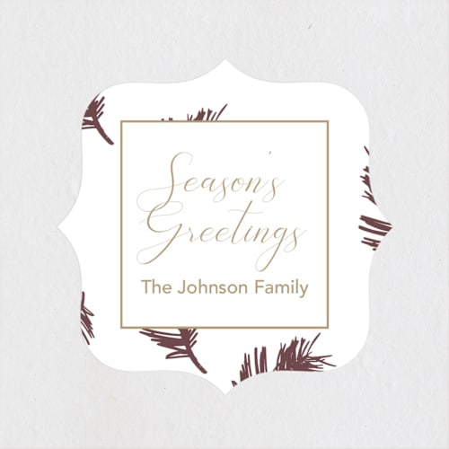 This is a cocoa custom stickers with standard by Catherine Beattie called winter gift wrap collection #12 printing on uncoated sticker paper in sticker