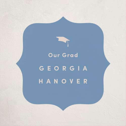 This is a country blue graduation stickers with standard by Inkblot Design called classically done printing on uncoated sticker paper in sticker