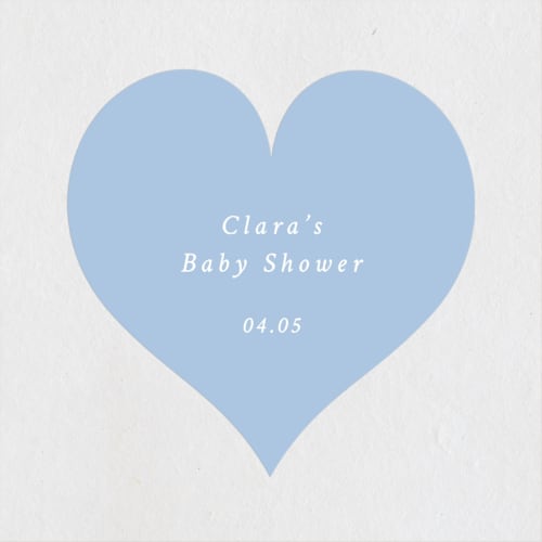 This is a bluebell baby shower favor labels with standard by Corinne Malesic called vintage whimsy printing on uncoated sticker paper in sticker