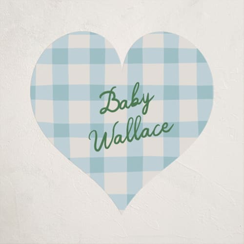 This is a bluebird baby shower favor labels with standard by Kelly Watkins called a nesting party printing on uncoated sticker paper in sticker