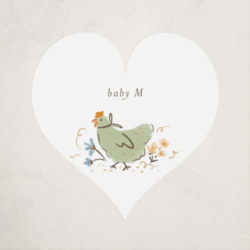 This is a cream baby shower favor labels with standard by Vera Lim called whimsical frame printing on uncoated sticker paper in sticker