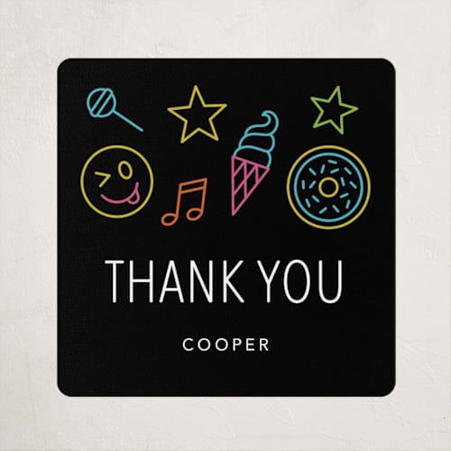 This is a candy kids stickers with standard by Brandy Folse called neon vibes printing on uncoated sticker paper in sticker