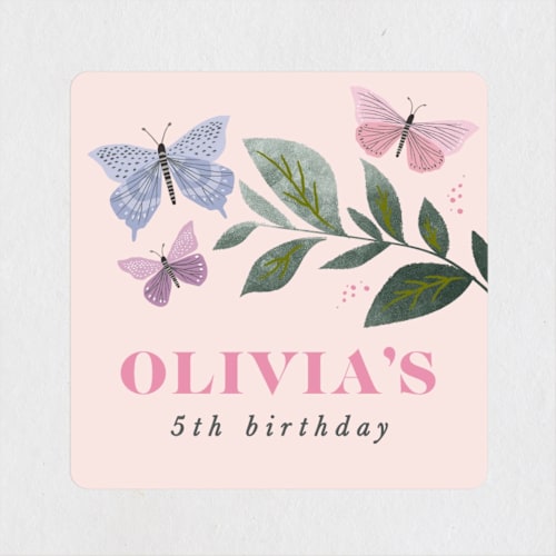 This is a petal kids stickers with standard by Karidy Walker called butterfly kisses printing on uncoated sticker paper in sticker