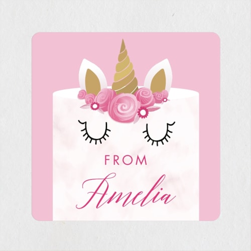 This is a candy kids stickers with standard by Katie Zimpel called unicorn cake printing on uncoated sticker paper in sticker