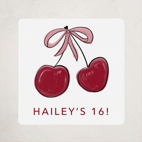 This is a meringue kids stickers with standard by Inkblot Design called cherry sundae printing on uncoated sticker paper in sticker