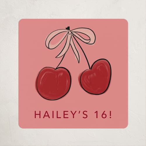This is a sorbet kids stickers with standard by Inkblot Design called cherry sundae printing on uncoated sticker paper in sticker