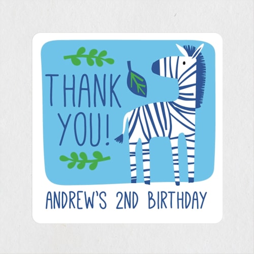 This is a navy kids stickers with standard by Kristen Cavallo called bright jungle printing on uncoated sticker paper in sticker
