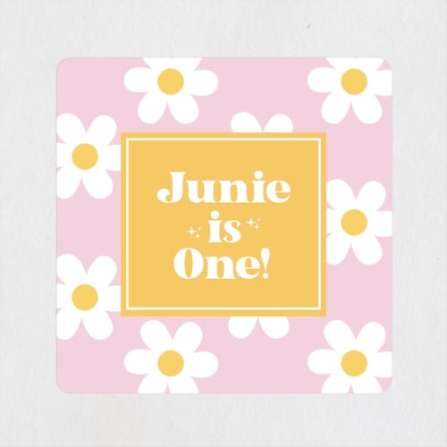 This is a daisy kids stickers with standard by Little Print Design called daisys printing on uncoated sticker paper in sticker
