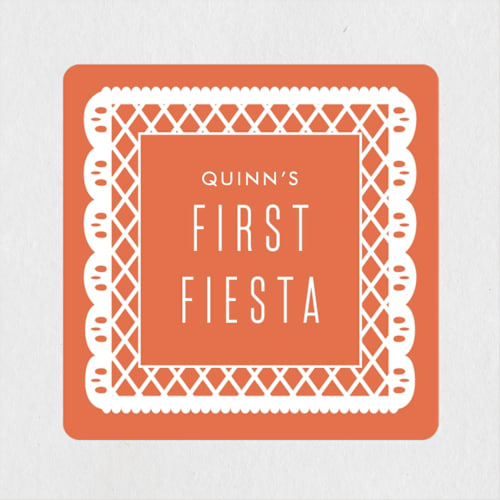 This is a multi bright kids stickers with standard by Julie Murray called first fiesta printing on uncoated sticker paper in sticker