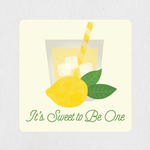 This is a lemonade kids stickers with standard by Erica Krystek called sweet one printing on uncoated sticker paper in sticker