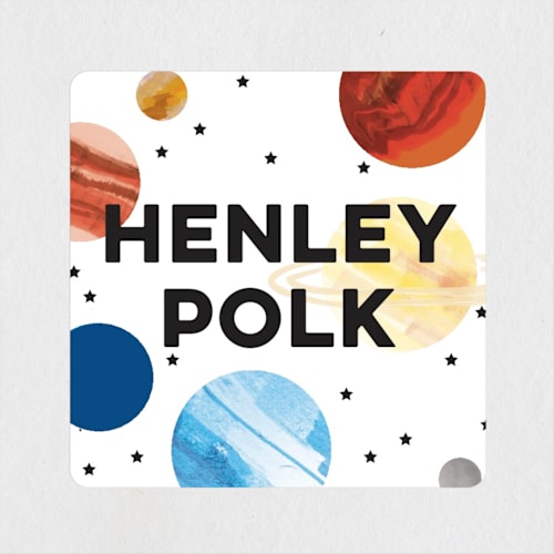 This is a vanilla kids stickers with standard by Baumbirdy called planet party printing on uncoated sticker paper in sticker
