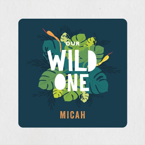 This is a jungle kids stickers with standard by Bethany Anderson called wilder printing on uncoated sticker paper in sticker