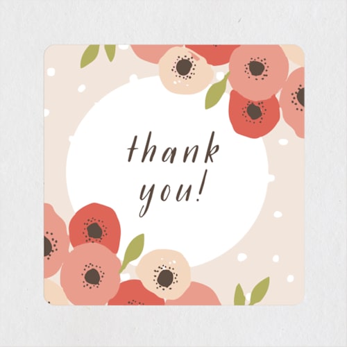 This is a coral custom stickers with standard by Haley McCoy called spotted printing on uncoated sticker paper in sticker