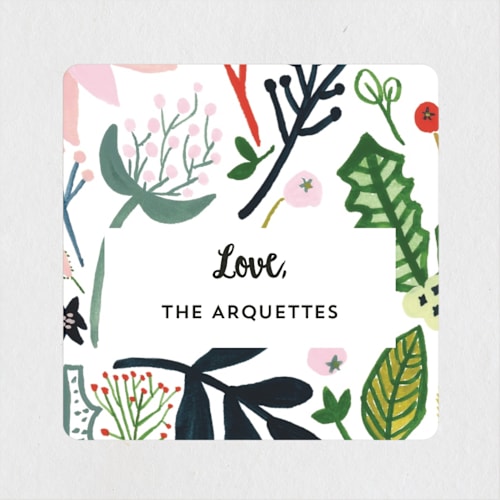 This is a winter garden custom stickers with standard by Erika Firm called poinsettia pretty in pink printing on uncoated sticker paper in sticker