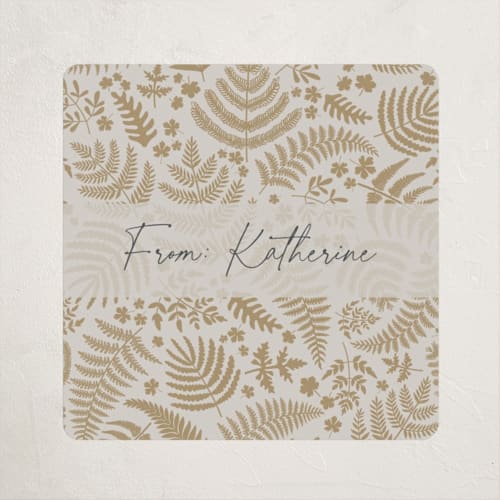 This is a gilded custom stickers with standard by Mercedes called gold ferns printing on uncoated sticker paper in sticker