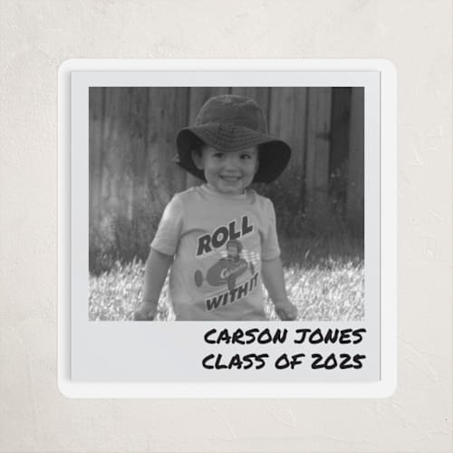 This is a noir custom stickers with standard by Minted called classic snap printing on uncoated sticker paper in sticker