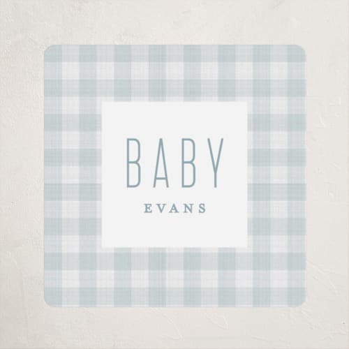 This is a sky baby shower favor labels with standard by Lea Delaveris called charming printing on uncoated sticker paper in sticker