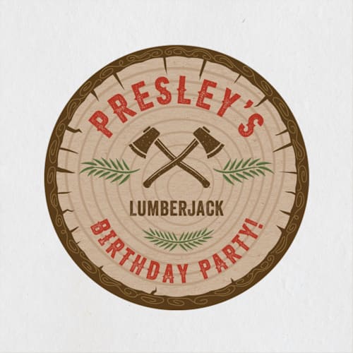This is a barn kids stickers with standard by Paper Sun Studio called timber! printing on uncoated sticker paper in sticker