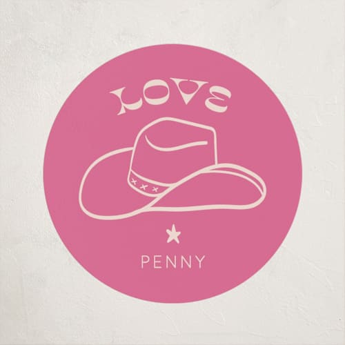 This is a peony kids stickers with standard by Rachel Cassel called cowgirl printing on uncoated sticker paper in sticker