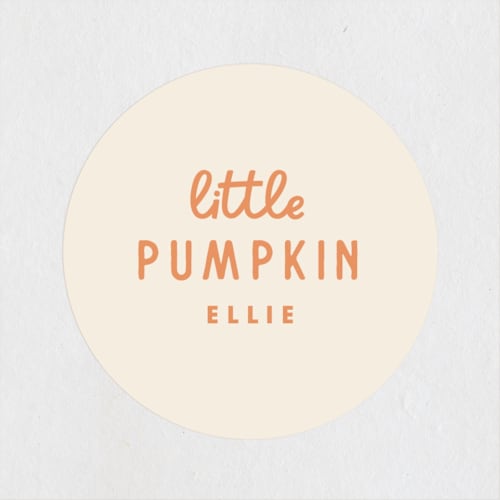 This is a pumpkin kids stickers with standard by Baumbirdy called a little pumpkin printing on uncoated sticker paper in sticker