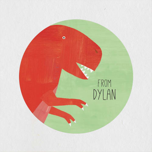 This is a forest kids stickers with standard by melanie mikecz called let's roar dinosaur printing on uncoated sticker paper in sticker