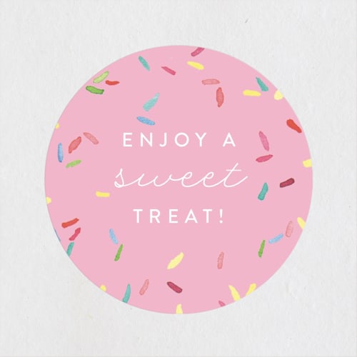 This is a candy kids stickers with standard by Lagniappe Paper called sprinkle me one printing on uncoated sticker paper in sticker